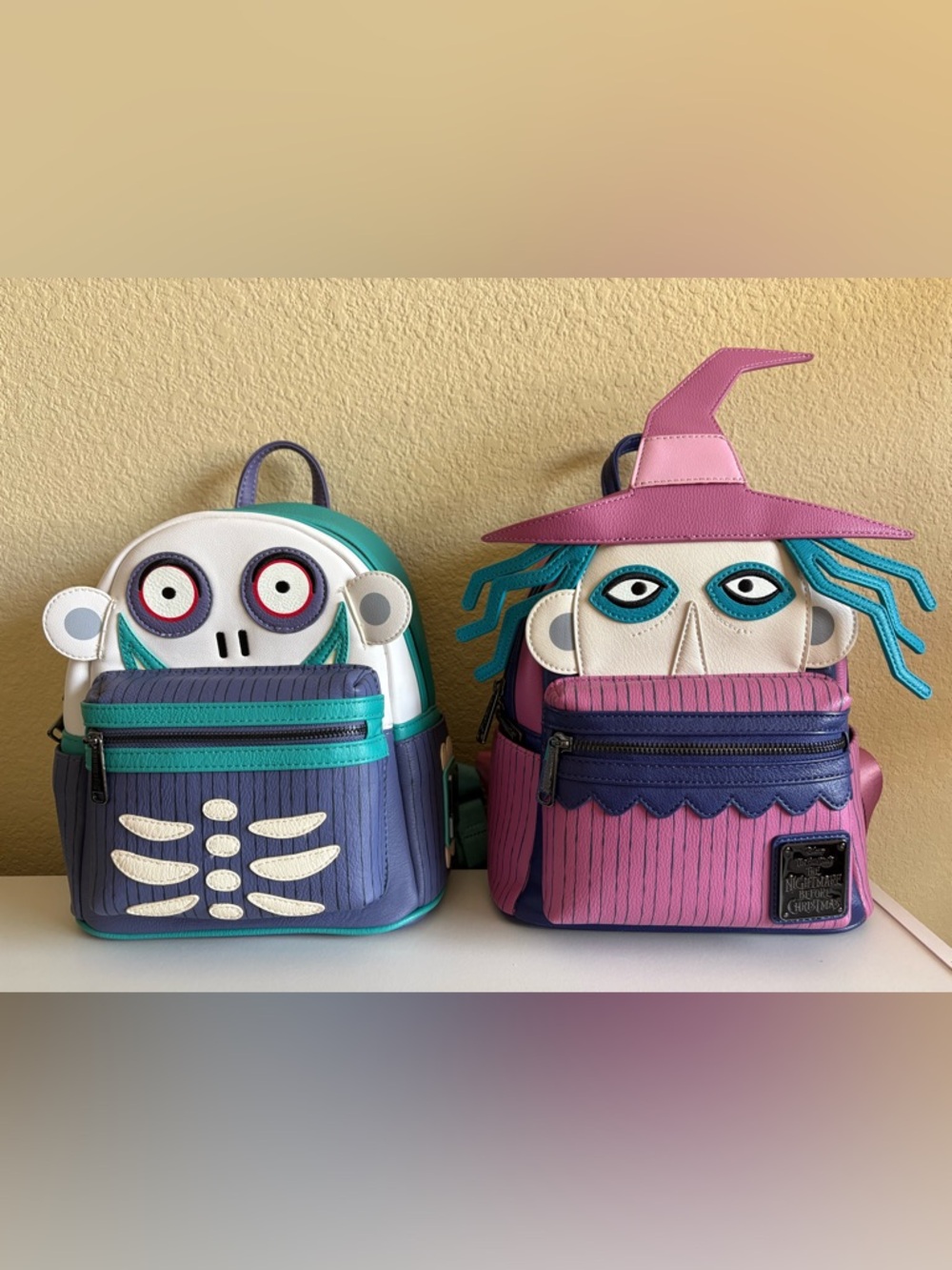 Loungefly Nightmare Before Christmas Barrel and Shock mini backpack. BUNDLE!!